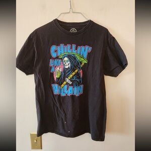 The Grim Reaper "Chillin Like A Villain" Mens T Shirt Size M DOM Black